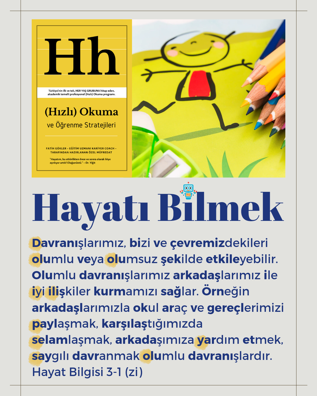 {sistemYES!} Hayat Bilgisi 3-1 Okulumuzda Hayat