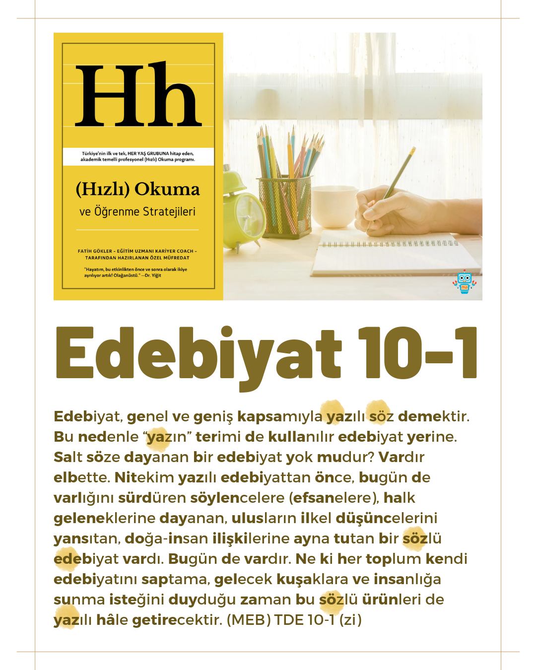 {sistemYES!} Türk Dili ve Edebiyatı 10-1 Giriş Ünitesi