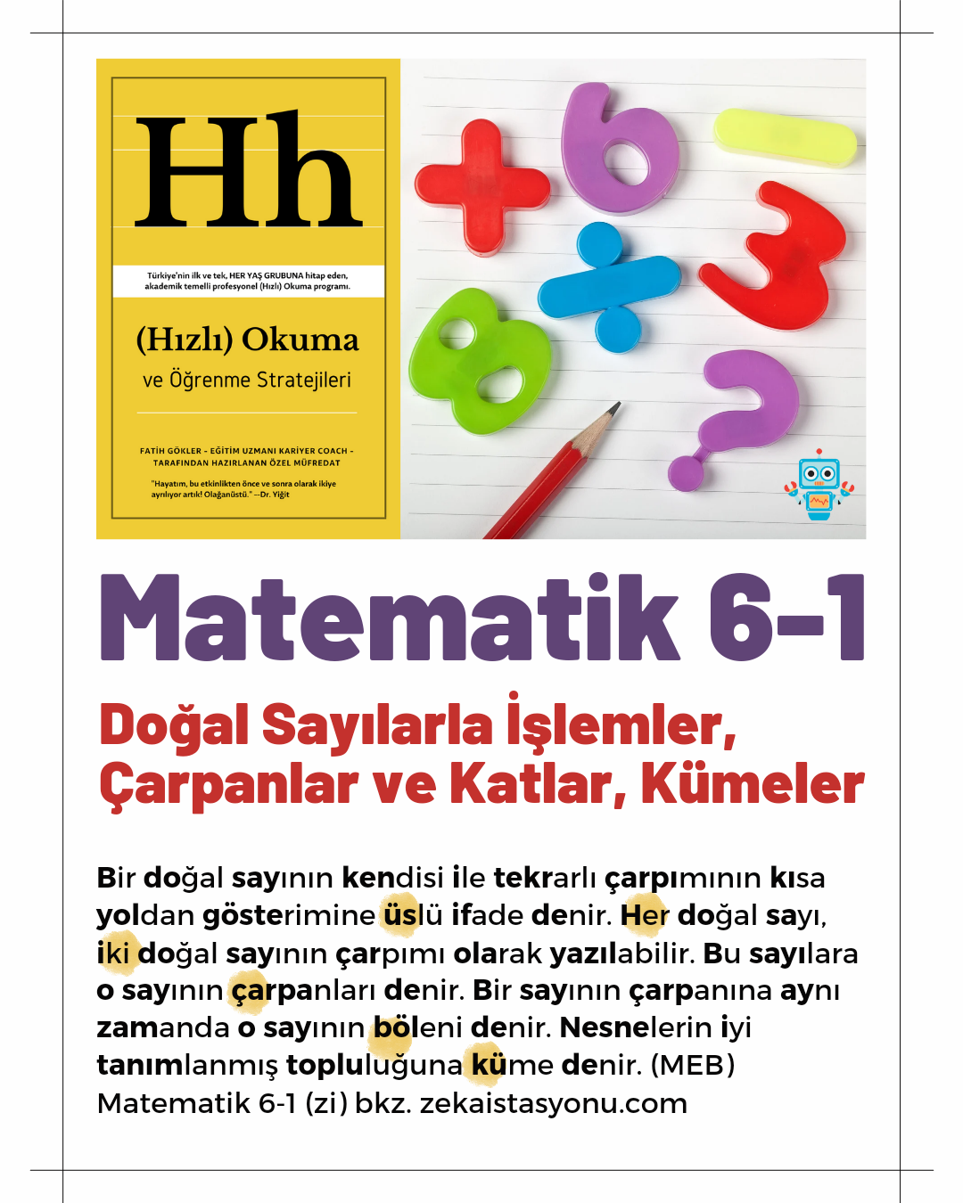 {sistemYES!} Matematik 6-1 Doğal Sayılarla İşlemler, Çarpanlar ve Katlar, Kümeler